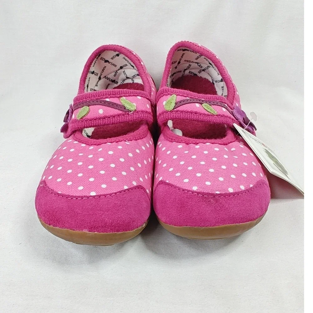 Haflinger Everest Veilchen Slipper House Shoes Pink Polka Dot Mary Jane Size 35